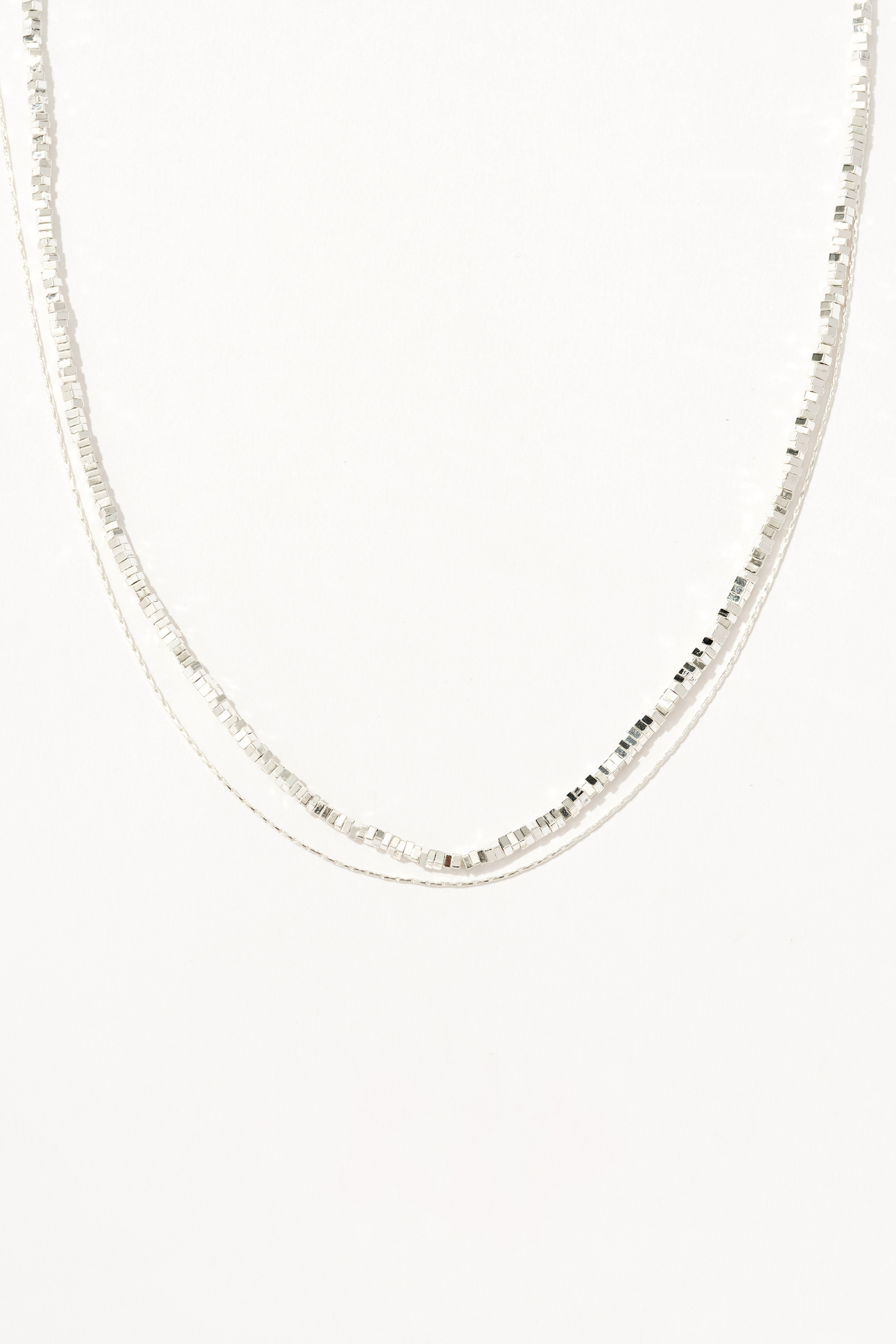 Silver Chain Layered Necklace