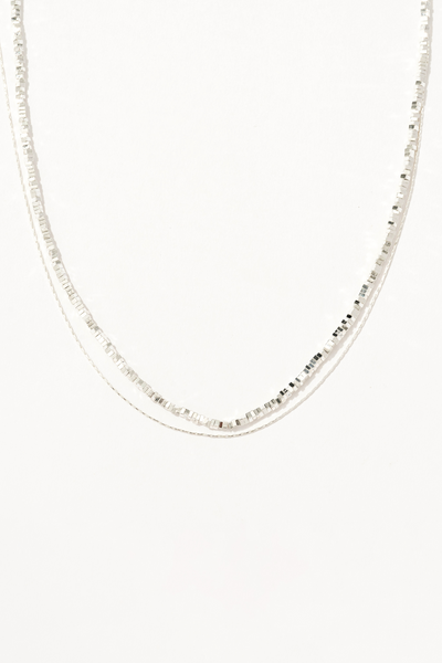 Silver Chain Layered Necklace