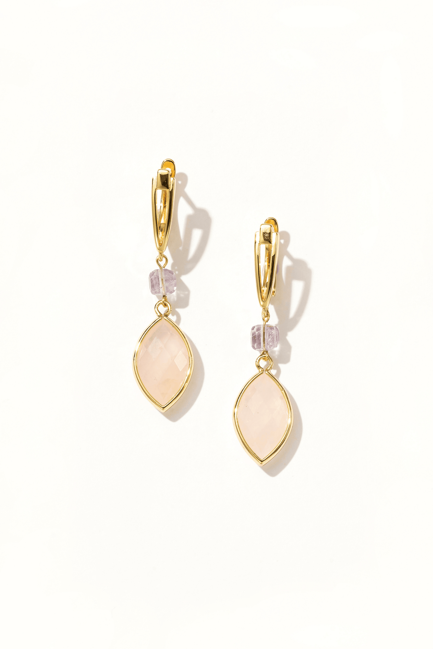 Alina Pink Quartz Drop Earrings