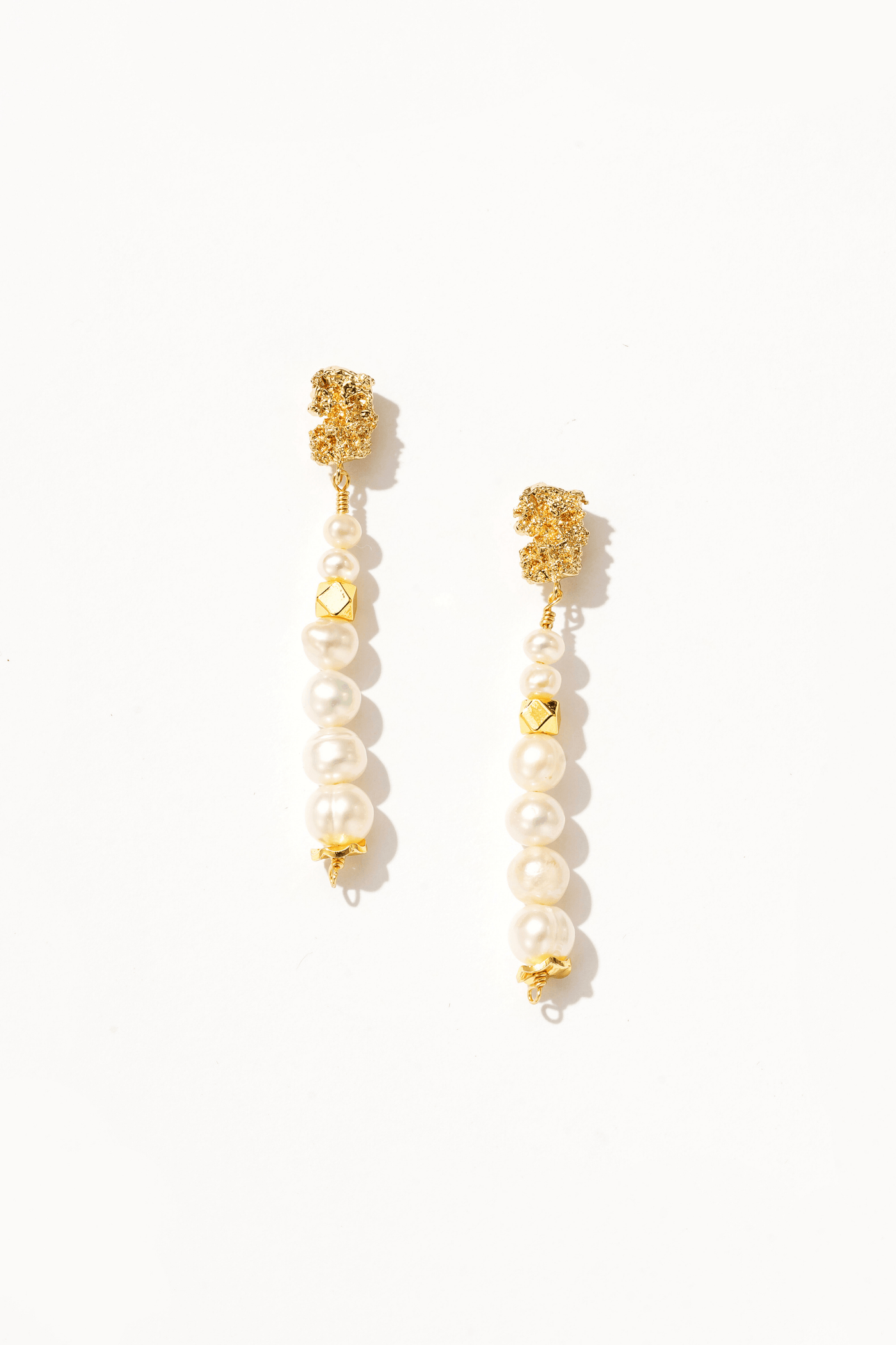 Anastasia Gold Dipped Pearl Earrings