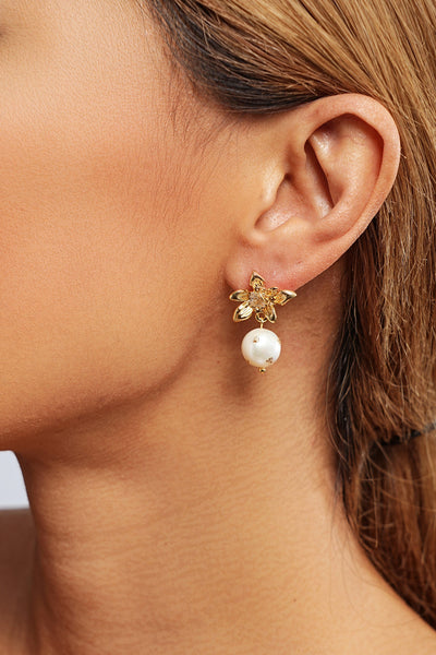 Angie 18K Gold Freshwater Pearl Drop Earrings