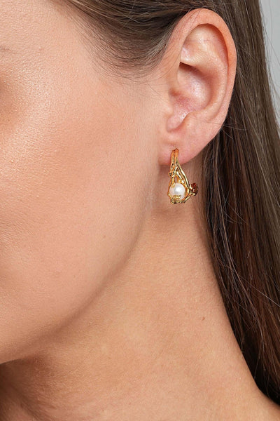 Anuket 18k Gold C Hoop Earrings