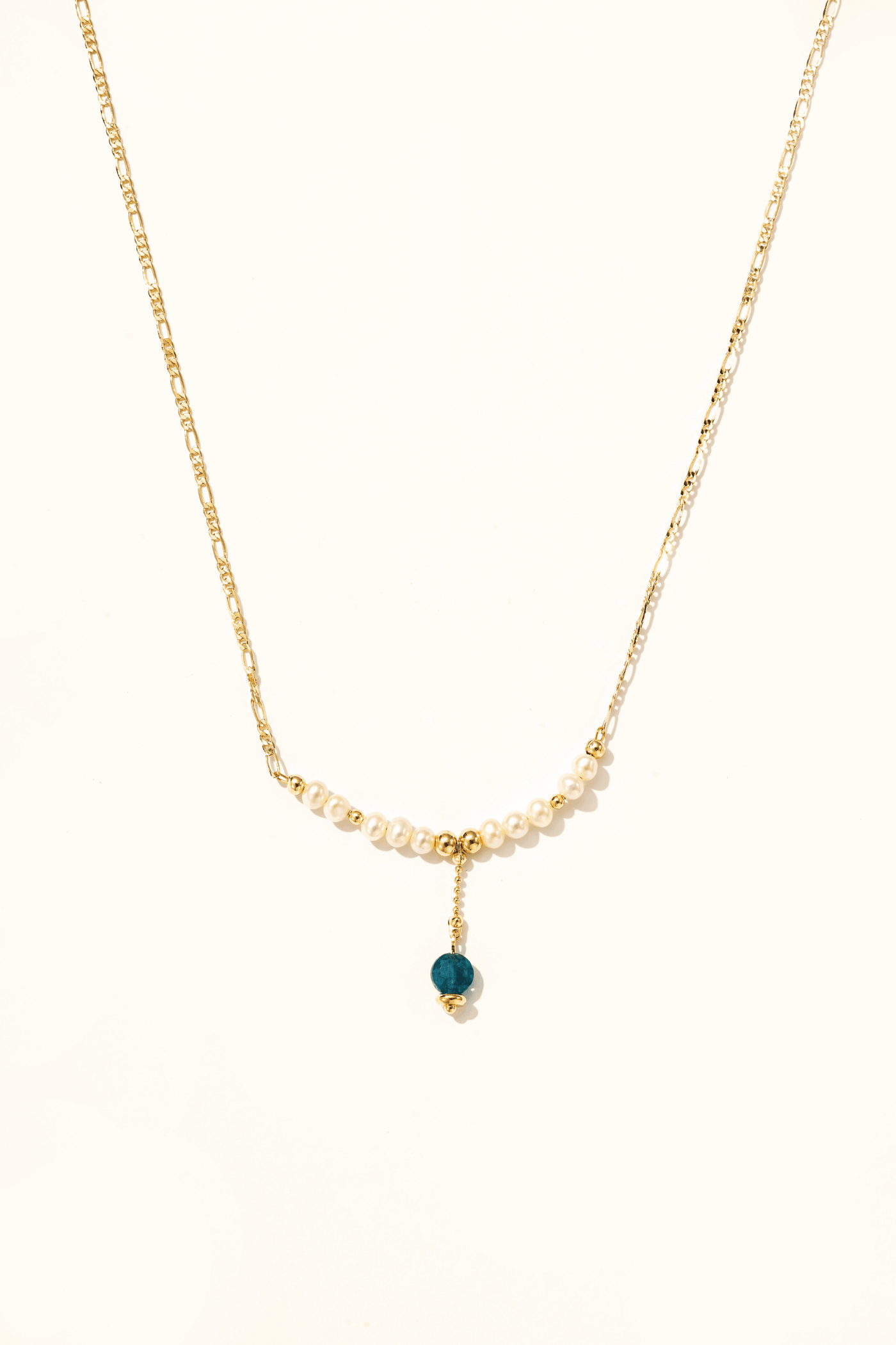 Apatite Drop Pearl Beaded Necklace