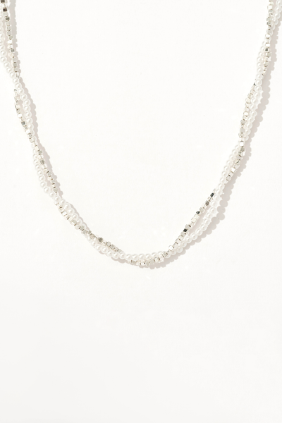 Baroque Pearl Silver Wrapped Necklace