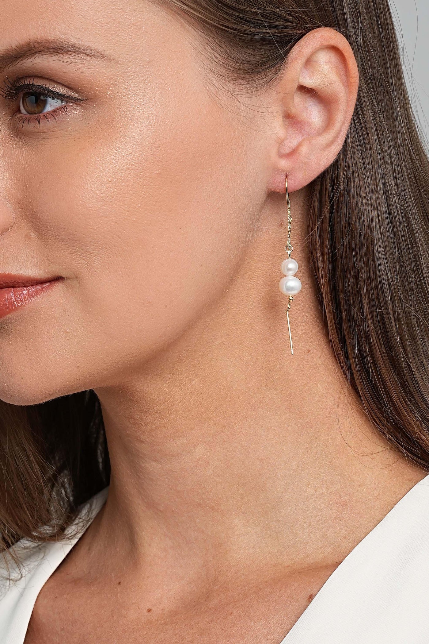 Bella Pearl Threader Earrings