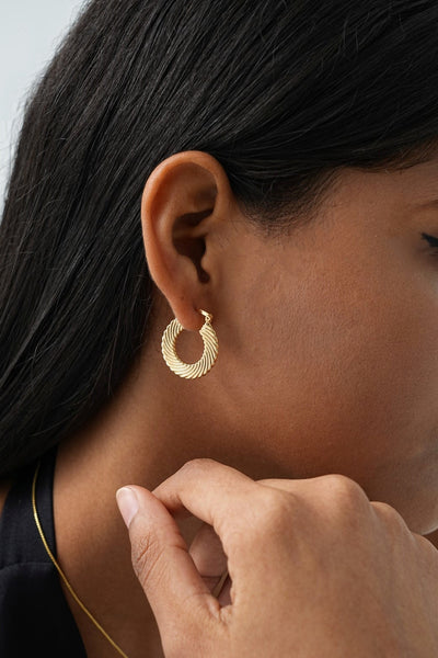 Blaze Flattened Hoop Earrings