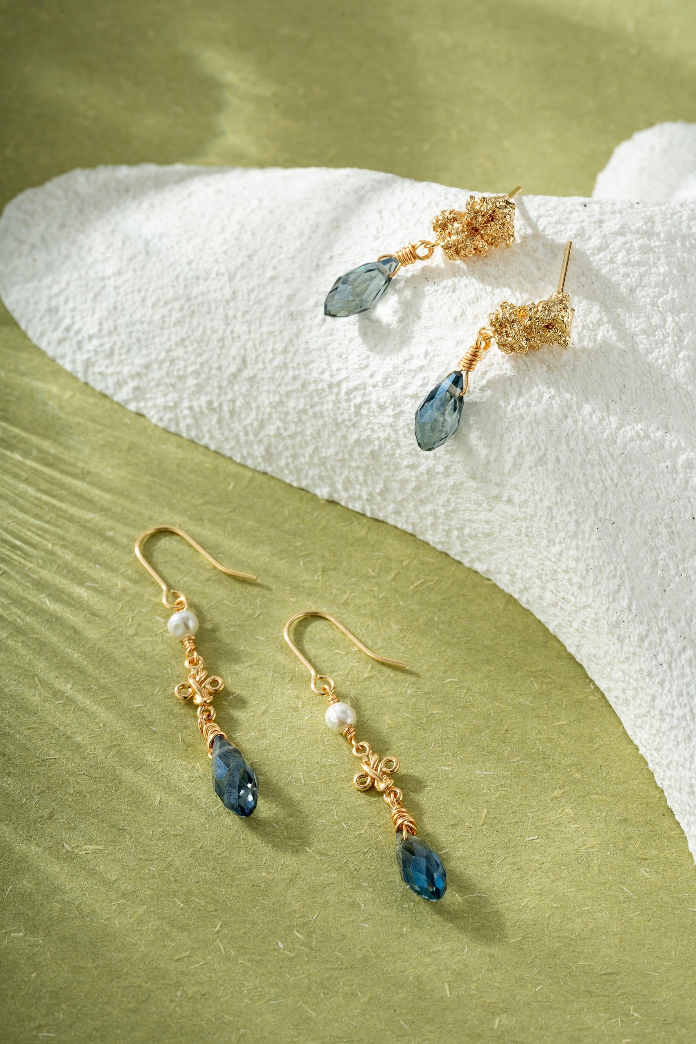 Nagasaki Knotted 18k Gold Crystal Drop Earrings