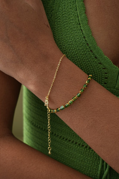 Glimmer Chain Bracelet Green