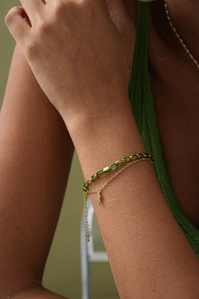 Glimmer Chain Bracelet Green