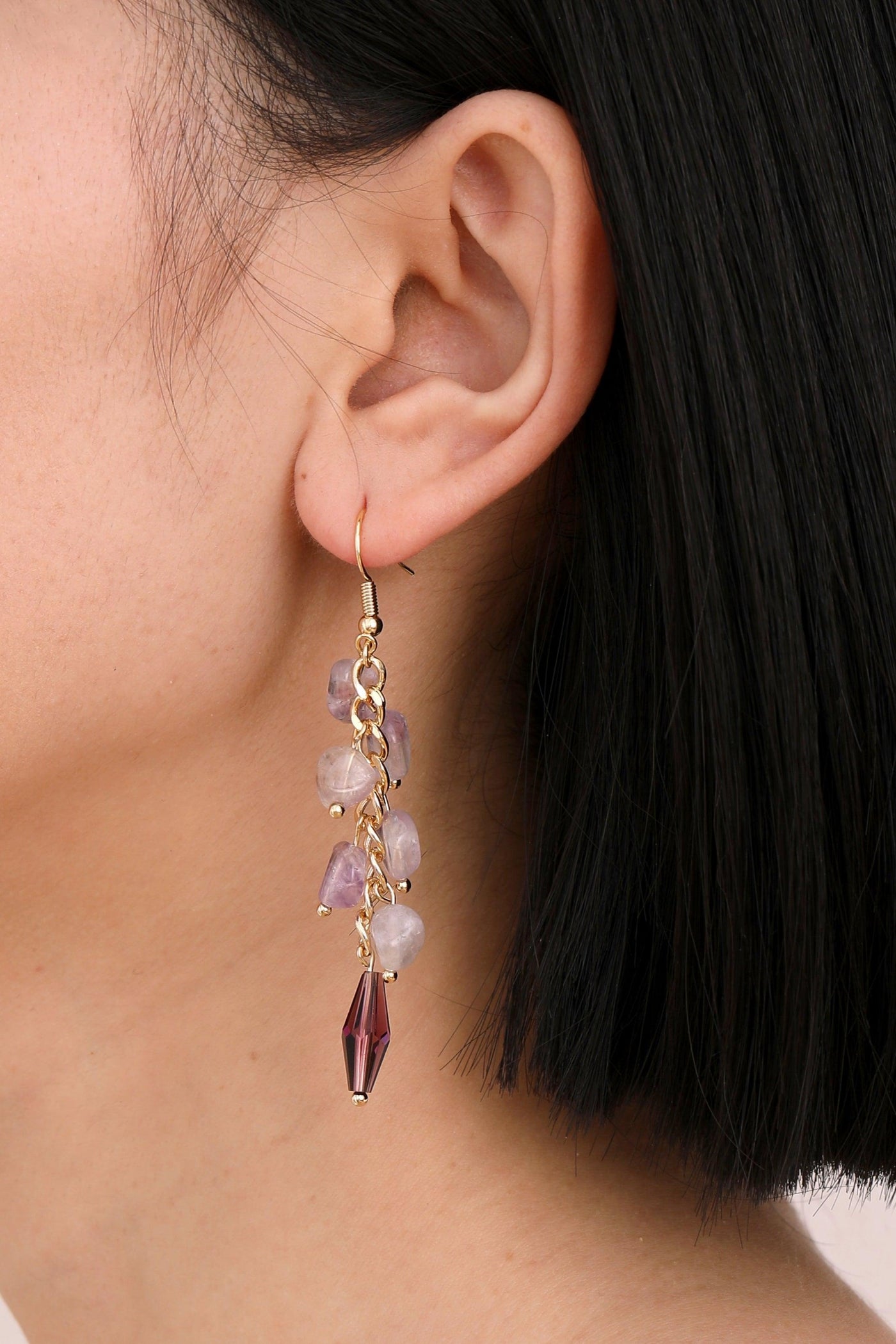 Eirlys Crystal Drop Lavender Earrings