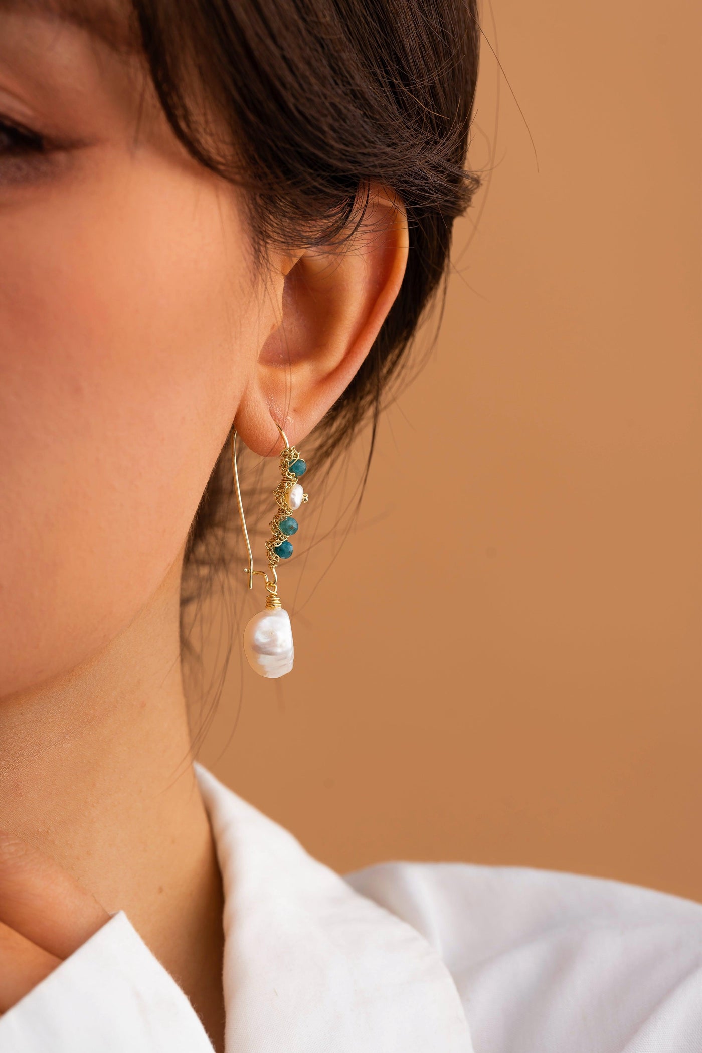 Ellarian Pearl & Gem Mix Drop Earrings