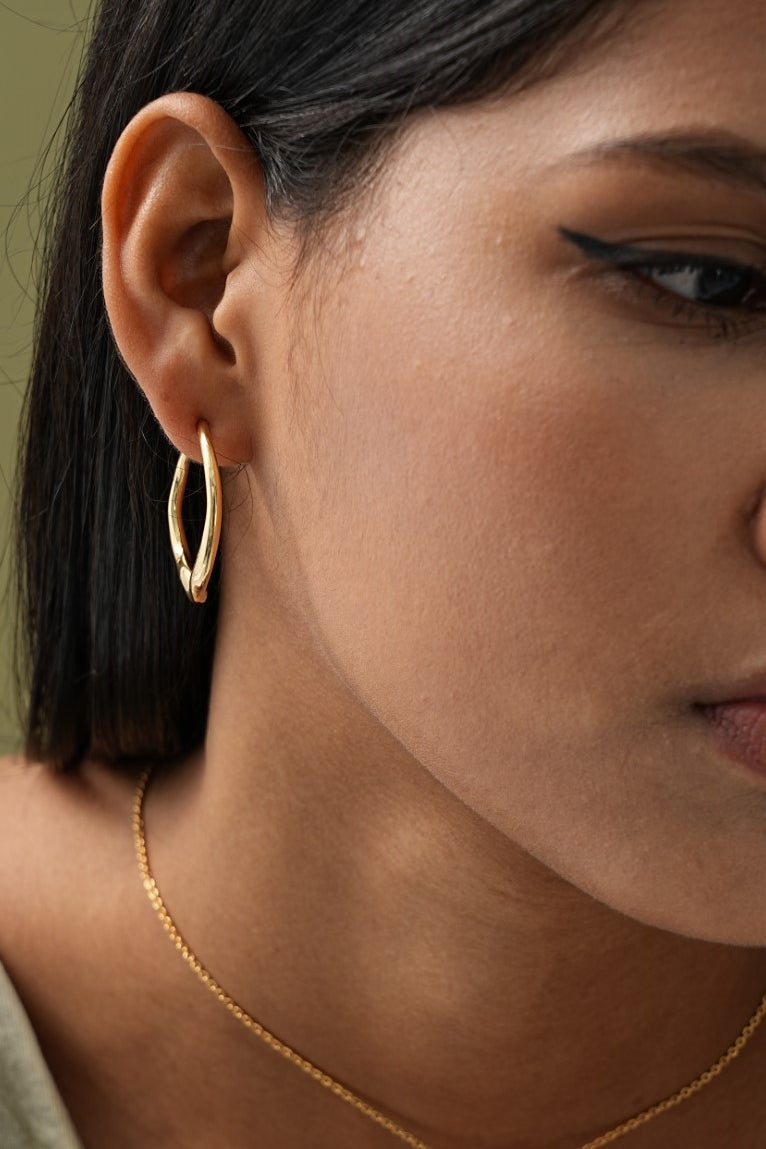 Ember Geometric Huggie Earrings