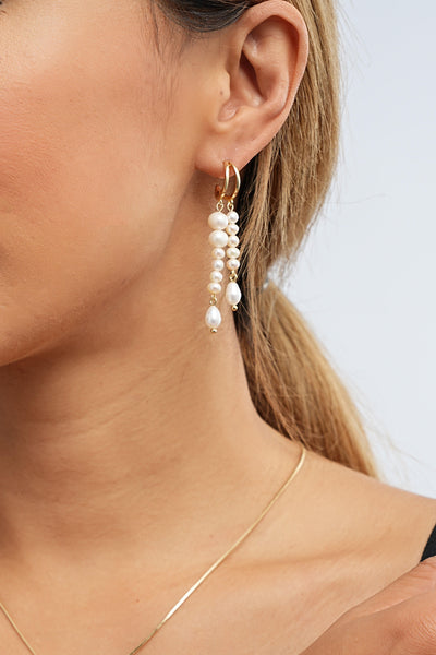 Evadne Waterfall Pearl Drop Earrings