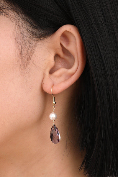 Fiora Crystal with Pearl Earrings