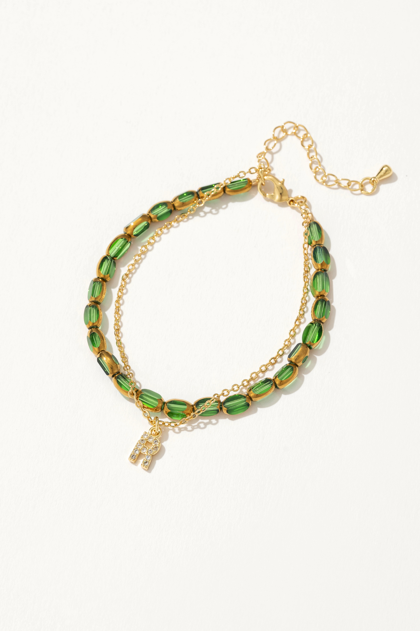 Glimmer Chain Bracelet Green