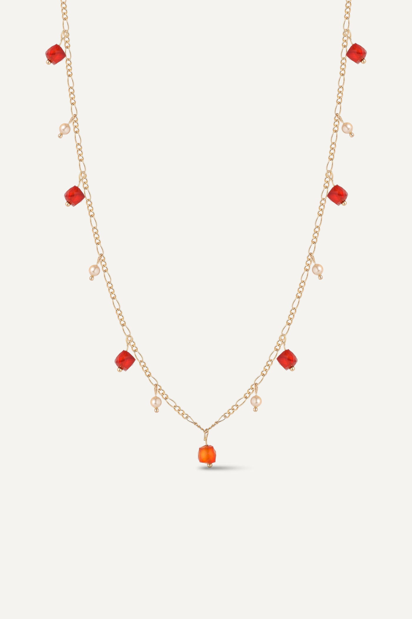 Golden Maple with Pearl Drop Necklace