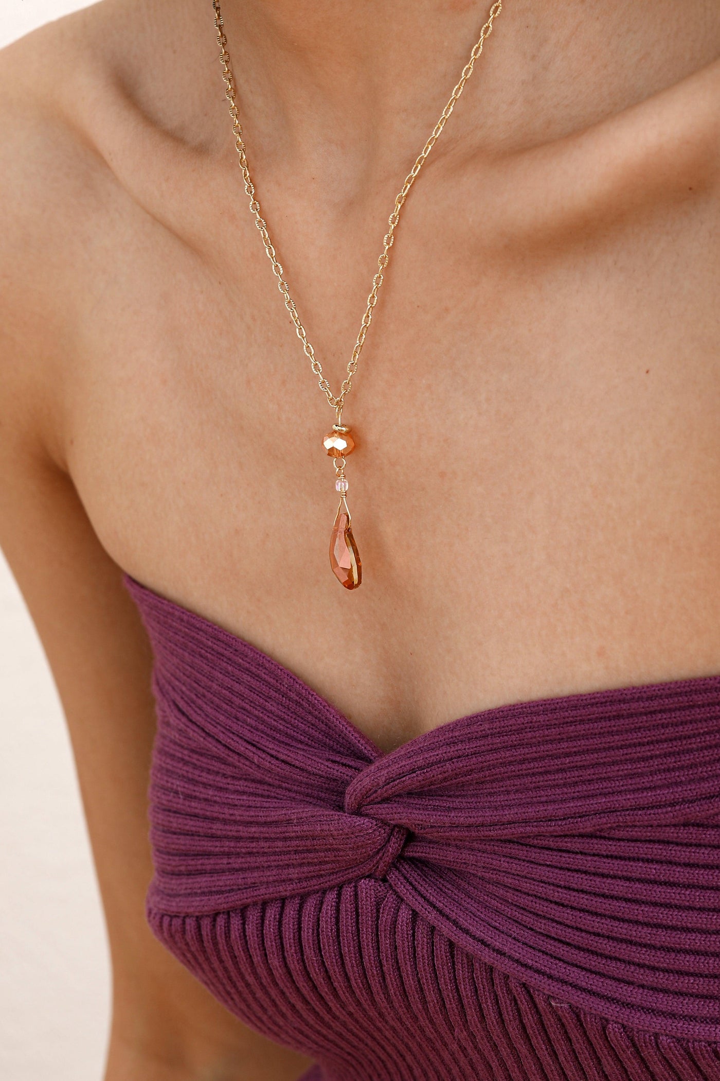 Honeyed Glow Crystal Necklace