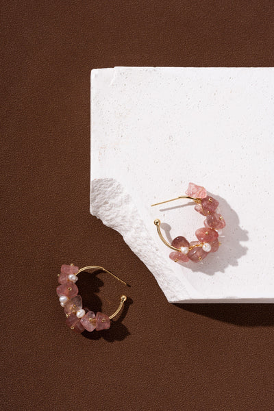 Isolara Strawberry Quartz Earrings