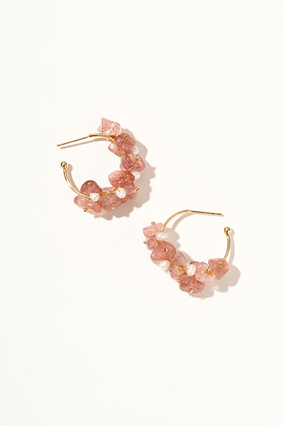 Isolara Strawberry Quartz Earrings