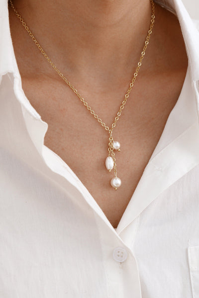 Jennifer Pearl Drop Necklace