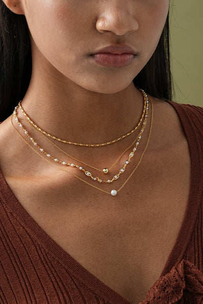 Yvaine Clavicle Gold Necklace