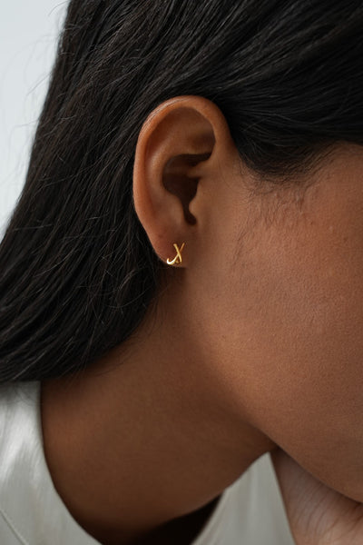 Liora X Gold Stud Earrings