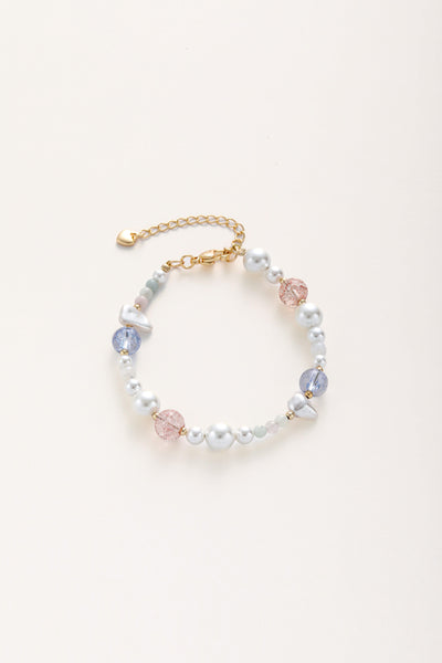 Macaron Agate and Pearl Bracelet