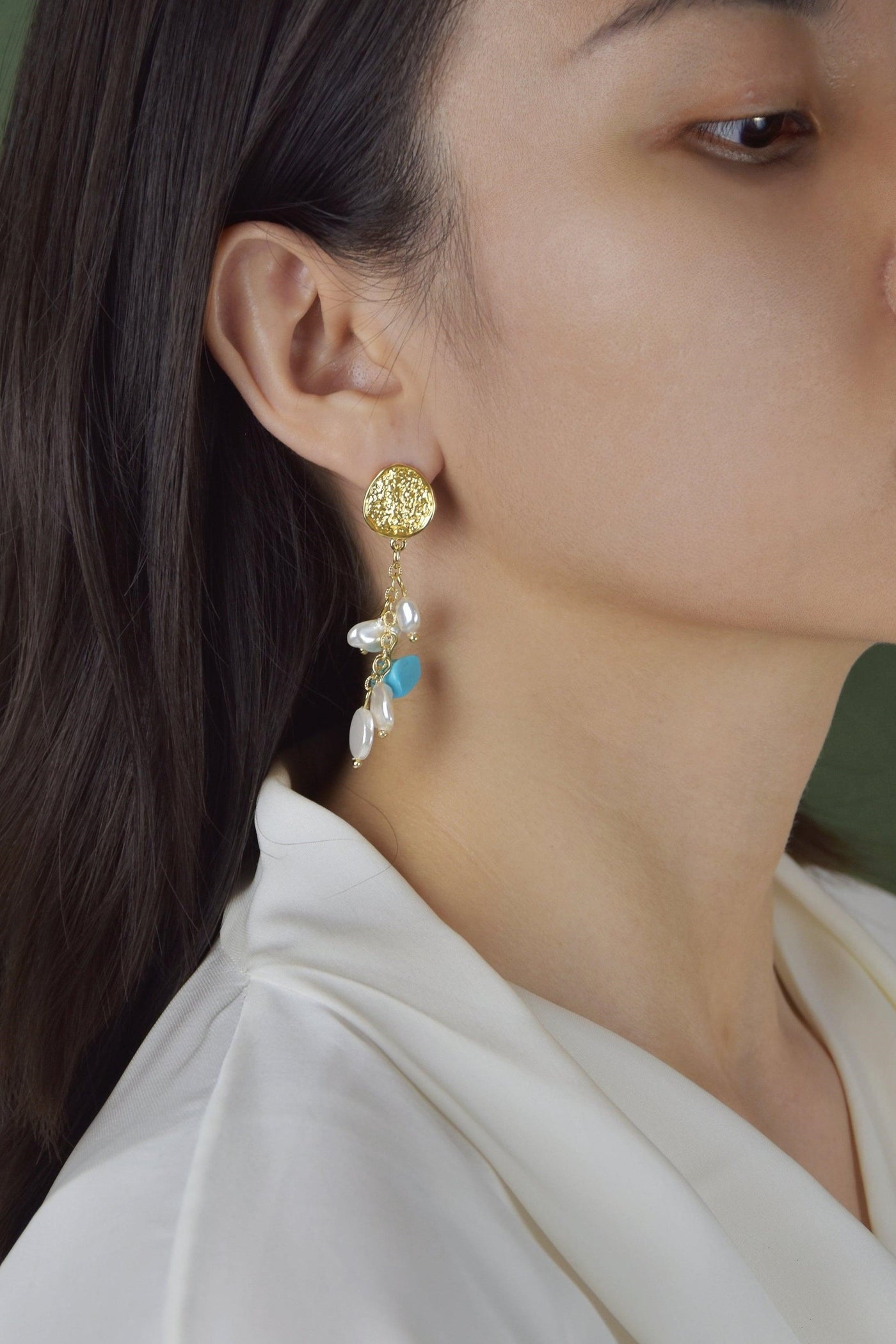 Mermaid's Lagoon Jewels 14k Gold Drop Earrings