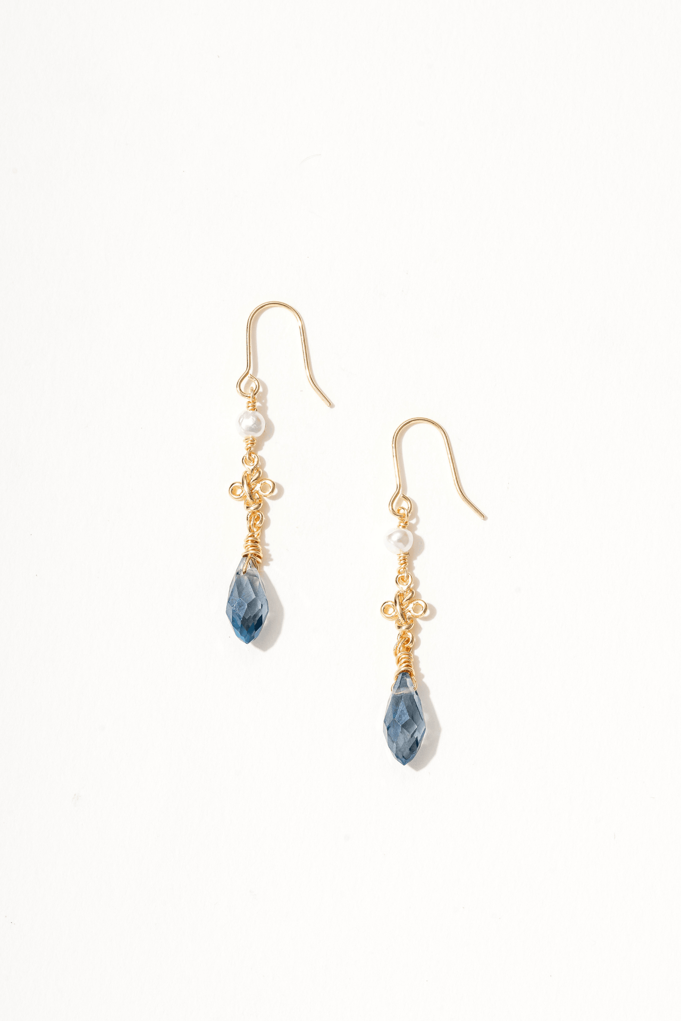 Nagasaki Knotted 18k Gold Crystal Drop Earrings