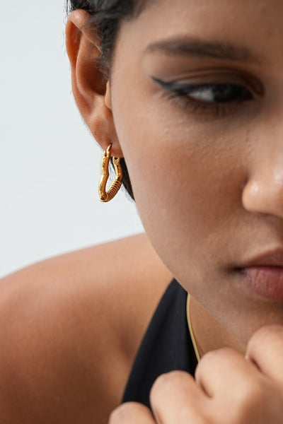 Naia Heart-Shaped Hoop Earrings