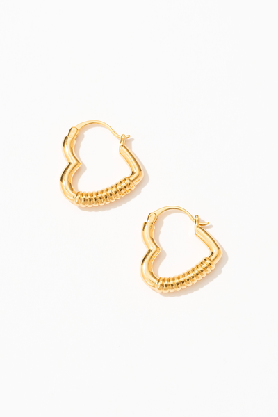 Naia Heart-Shaped Hoop Earrings