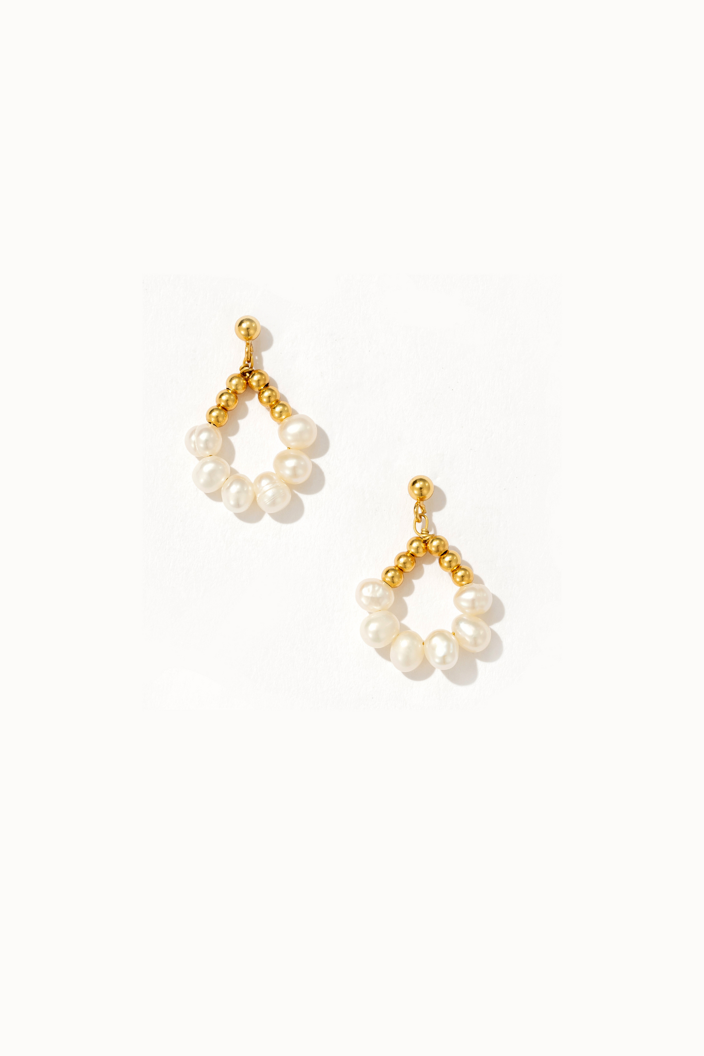 Pearl Halo Hoop Stud Earrings