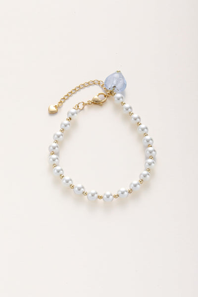 Pearl Radiance with Heart Glaze Bracelet