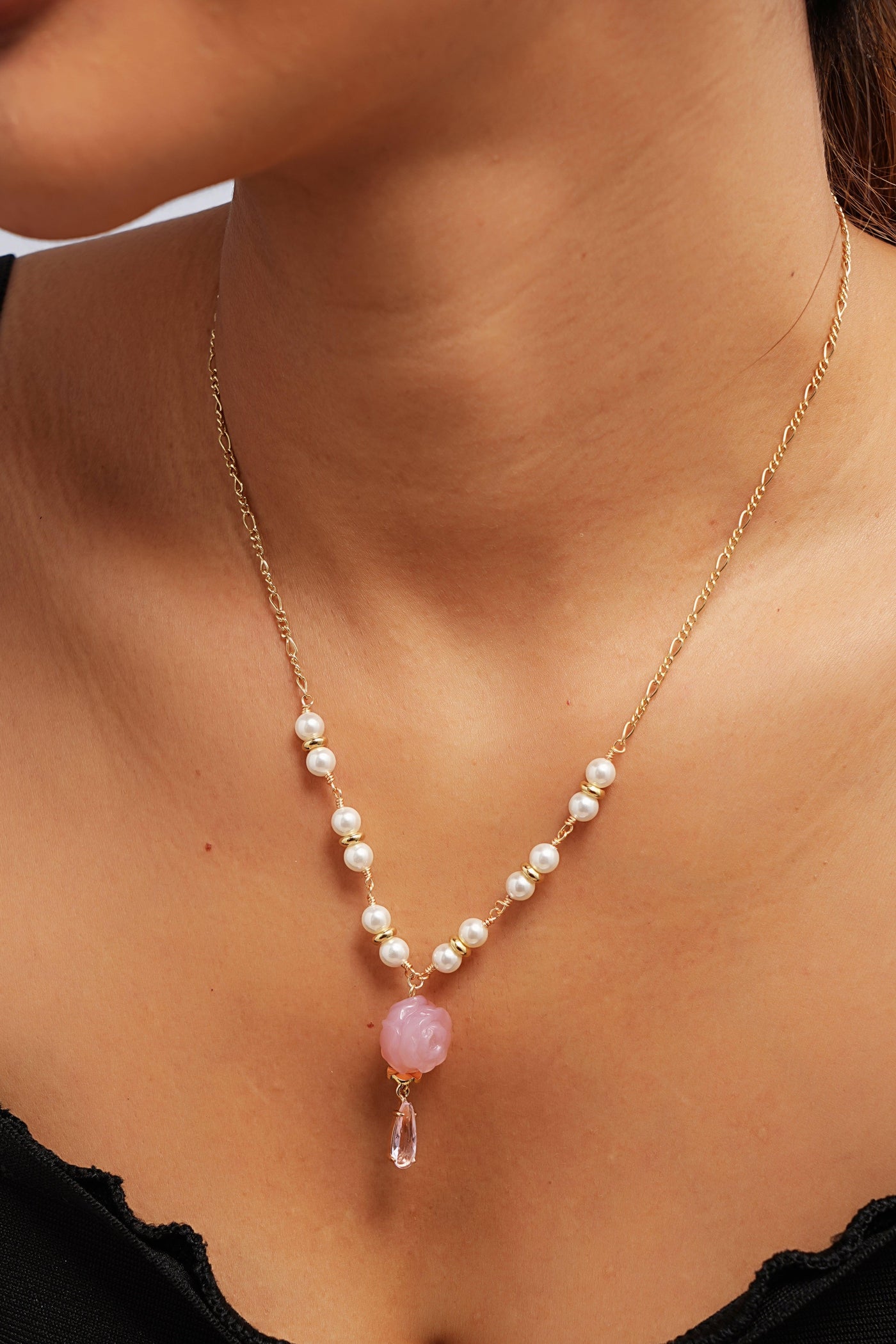 Rosy Agate Drop Necklace