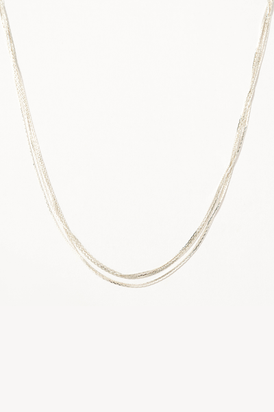 Silver Cascade Layered Necklace