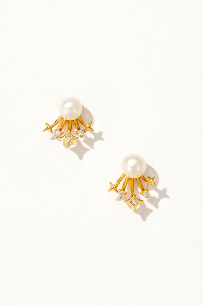 Stellar Pearl Stud Earrings