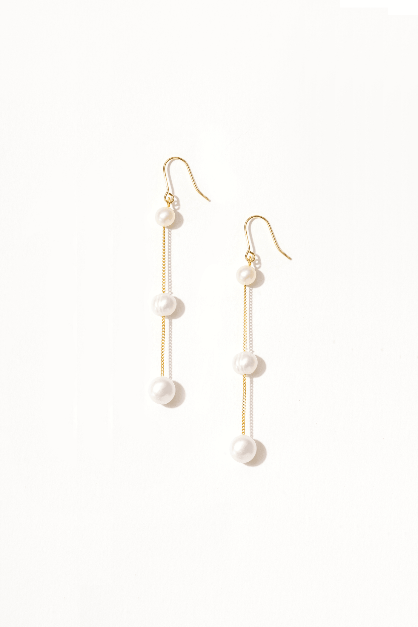 Tiered Pearl Drop Shoulder Duster Earrings