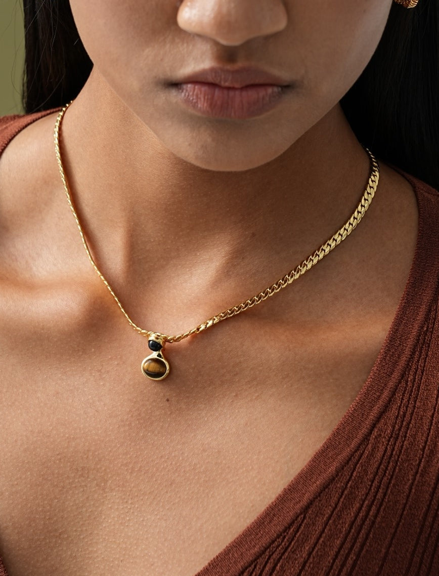 Verity Tiger's Eye Chain Necklace