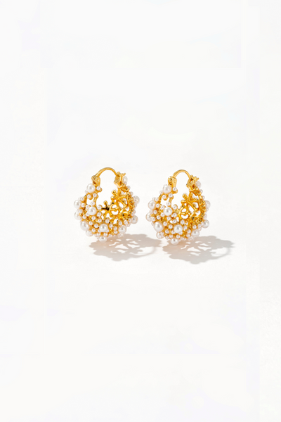 Zinnia Tiny Pearl Hoop Earrings